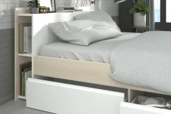 140-iger Stauraumbett mit Kleiderschrank, Schreibtisch und Kommode MOST 75