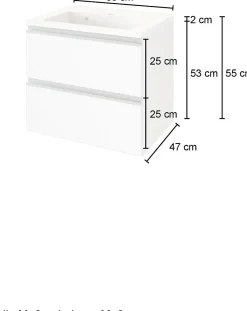 Waschbeckenunterschrank mit Waschbecken 60 AREZZO